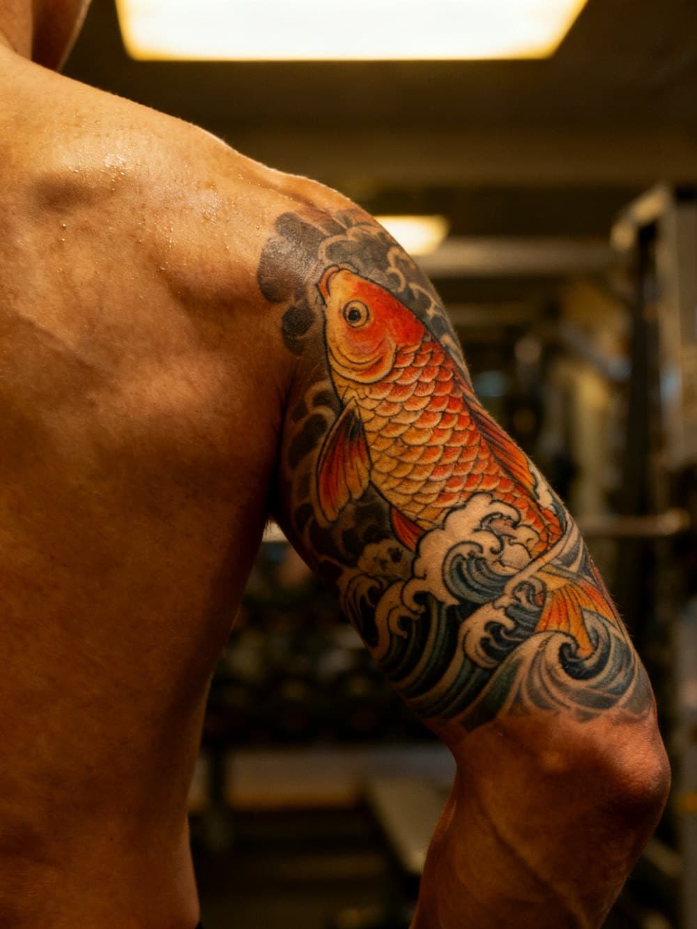 Photo with a tattoo design preview applied