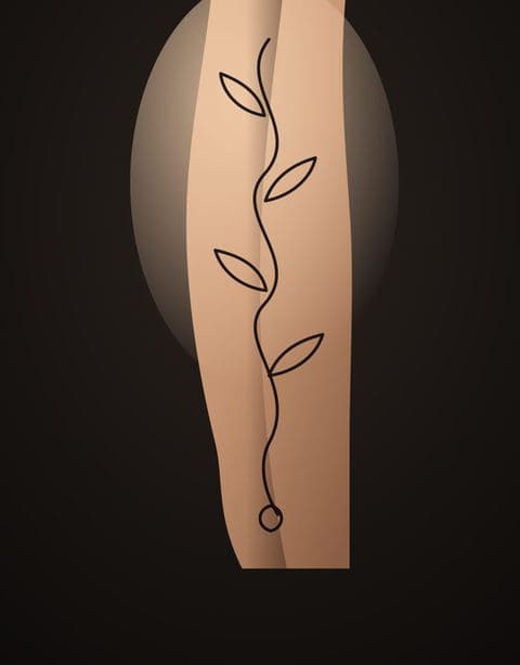 Photo with a tattoo design preview applied